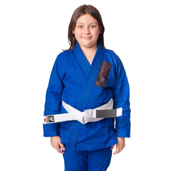 Imagem de Kimono Jiu Jitsu Infantil Sarja Azul feminino