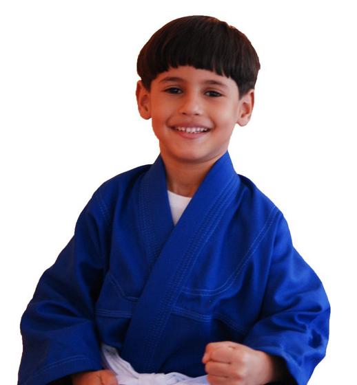Imagem de Kimono Jiu-Jitsu Judô Infantil 1 Fit Promocional Cor Azul