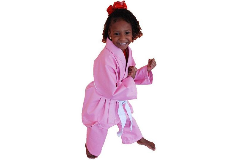 Imagem de Kimono Jiu-Jitsu Judô Infantil 1 Fit Promocional Rosa