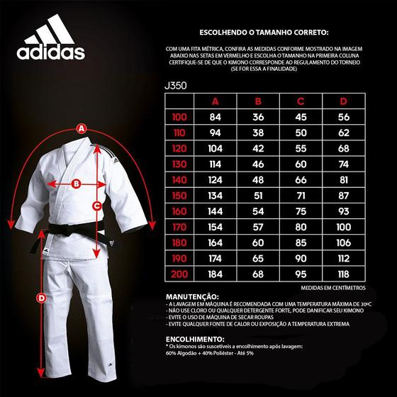 Kimono Judô Adidas Club J350 Branco com Listras na cor Preta Menor preço em Kimono Judô Adidas Club J350 Branco com Listras na cor Preta