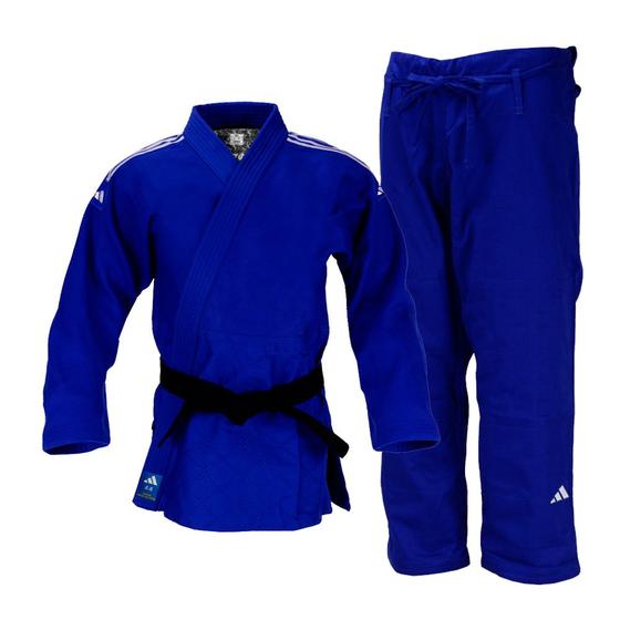 Imagem de Kimono Judo adidas Quest J690 Azul com Faixas em Branco