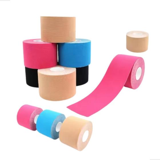 Imagem de Kinesio Tape Bandagem Fita Adesiva Elastica Cinesiologica Funcional Fitness Muscular Rolo Adesivo