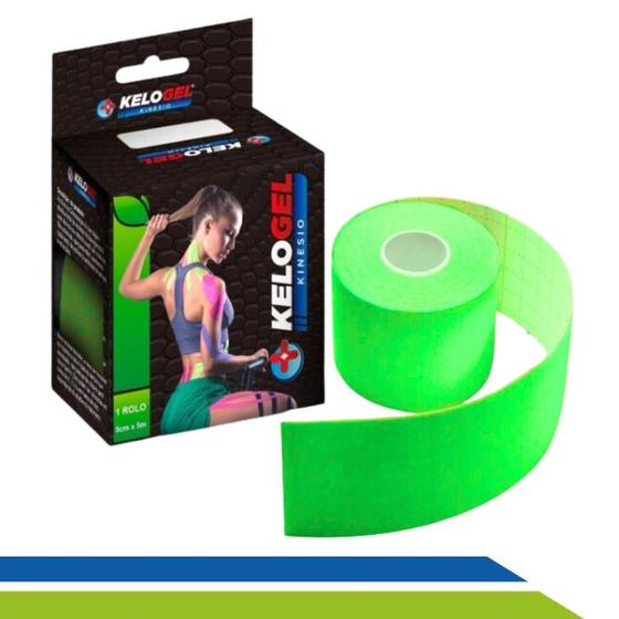 Imagem de Kinesio Tape Fita Bandagem Elástica Funcional Sport Adesiva 5cmx5m Pós-Operatório Fisio Gestante Kelogel