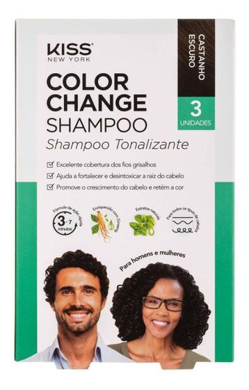 Kiss New York Color Change Shampoo Tonalizante Castanho Menor preço em Kiss New York Color Change Shampoo Tonalizante Castanho