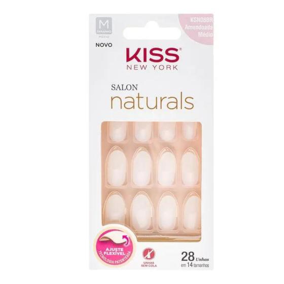 Imagem de Kiss NY Unha Salon Natural Longo Amendoada