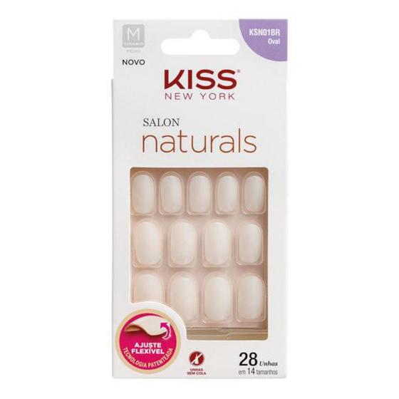 Imagem de Kiss Unhas Postiça Salon Naturals Oval Médio