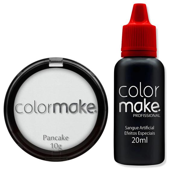 Imagem de Kit 01 Pancake Branco ColorMake + 01 Sangue Artificial 