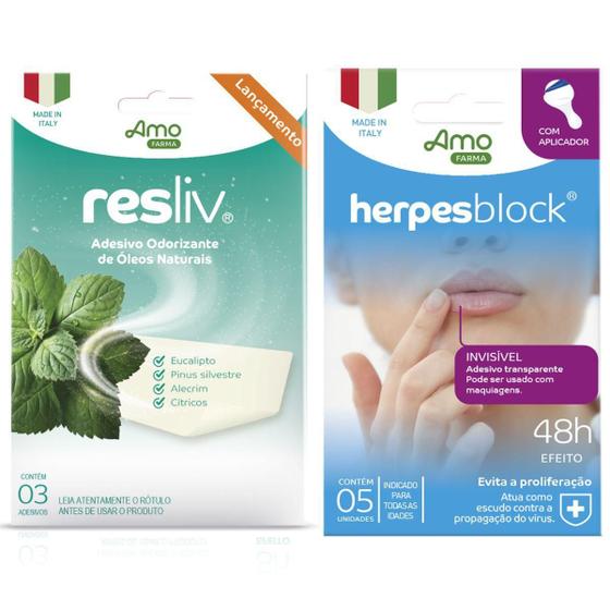 Imagem de Kit 01 Resliv + 01 Herpes Block - Amoveri Farma