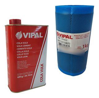 Imagem de Kit 01 Vulcanite Remendo Quente 1kg+01 Cola Preta Vipal Top Linha
