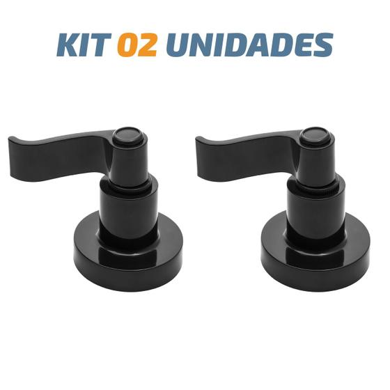 Imagem de Kit 02 Acabamento C70 Curvo Preto Registro Pressão Deca