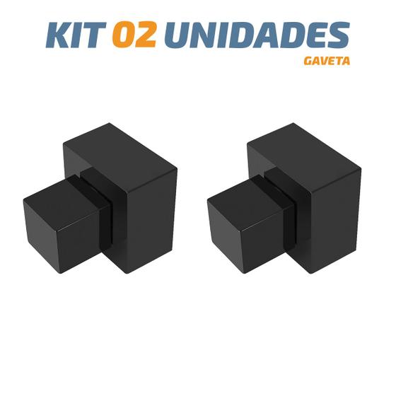 Imagem de Kit 02 Acabamento Reg 50 Gaveta Quadrado Black Abs Deca