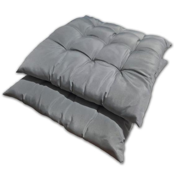 Imagem de Kit 02 Almofadas Assento Futon Flat Para Cadeira 40X40 Cinza