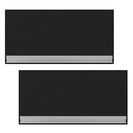 Kit 02 Armários Aéreo Geladeira Cozinha Andréia 60cm 01 Porta Preto - Desk Design Menor preço em Kit 02 Armários Aéreo Geladeira Cozinha Andréia 60cm 01 Porta Preto - Desk Design