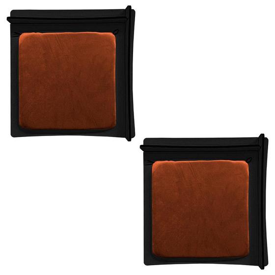 Imagem de Kit 02 Arranhadores Cama Box Pet Gato Premium MDF Preto Veludo Terracota - Desk Design