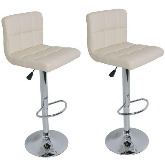 Kit 02 Banquetas Alta Estofada Para Cozinha Vox Bege - Lyam Decor Menor preço em Kit 02 Banquetas Alta Estofada Para Cozinha Vox Bege - Lyam Decor