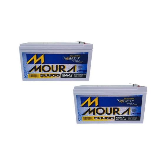 Kit 02 Bateria Gel Selada 12V 7ah - Moura No-break Menor preço em Kit 02 Bateria Gel Selada 12V 7ah - Moura No-break