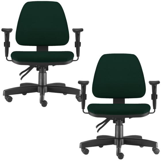 Kit 02 Cadeiras de Escritório Giratória Executiva Ergonômica Sky Suede Verde Musgo - Lyam Decor Menor preço em Kit 02 Cadeiras de Escritório Giratória Executiva Ergonômica Sky Suede Verde Musgo - Lyam Decor