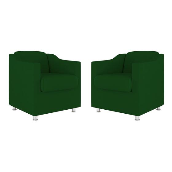 Imagem de Kit 02 Cadeiras Poltronas Decorativas Recepção Clinica Suede