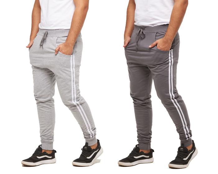 Imagem de Kit 02 calças de moletom masculina saruel skinny sport luxo