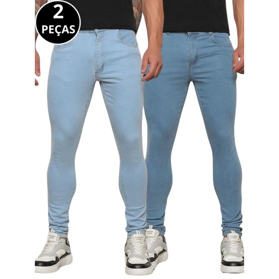 Imagem de Kit 02 Calças Jeans Skinny Masculina 