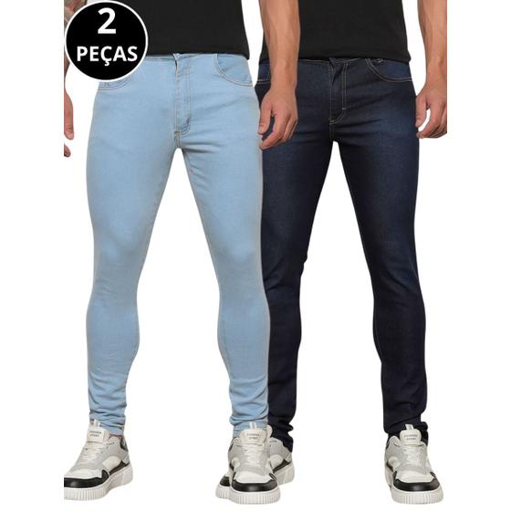 Imagem de Kit 02 Calças Jeans Skinny Masculina 