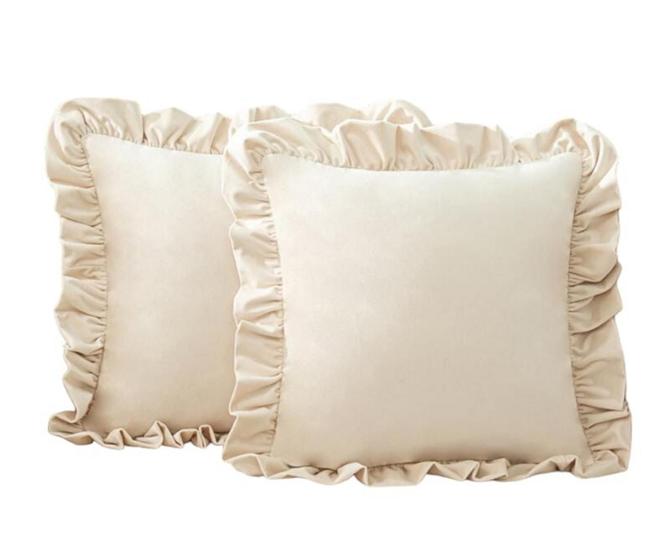 Imagem de KIT 02 CAPAS DE ALMOFADAS BABADO 40x40 - PREMIUM LUXO DECORAÇÃO