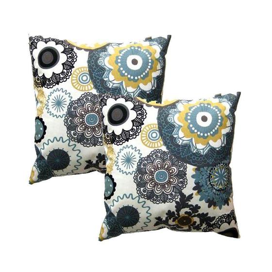 Kit 02 Capas para Almofada Tecido Belize Estampada Floral d24 45x45 - Drossi Menor preço em Kit 02 Capas para Almofada Tecido Belize Estampada Floral d24 45x45 - Drossi