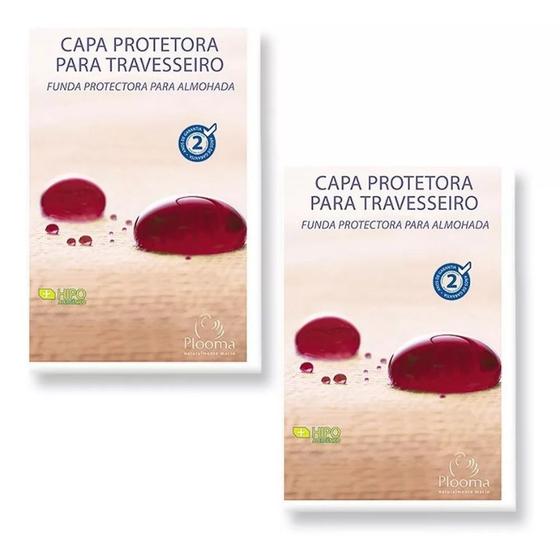 Imagem de Kit 02 Capas Protetora Travesseiro Impermeável Plooma Soft com Zíper