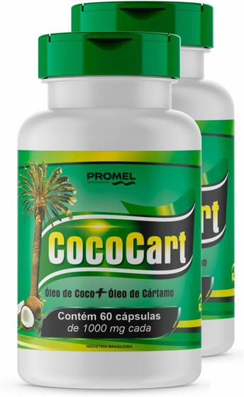 Imagem de Kit 02 Cococart Óleo de Coco + Óleo de Cartamo 60 Cáps 1000mg Promel