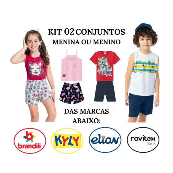Imagem de Kit 02 Conjuntos Calor Menina Infantil/Juvenil Kyly, Brandili, Elian E Rovitex - Roupas Verão   