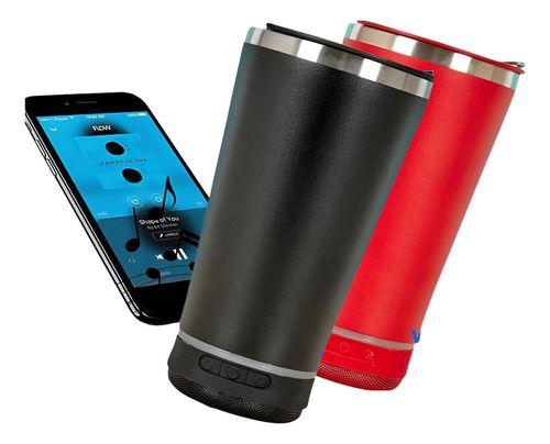 Imagem de Kit 02 Copos Térmicos Com Caixa De Som Bluetooth Led Abridor