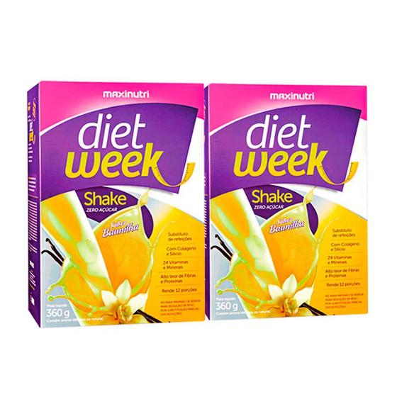 Imagem de Kit 02 Diet Week Shake Baunilha 360g Maxinutri