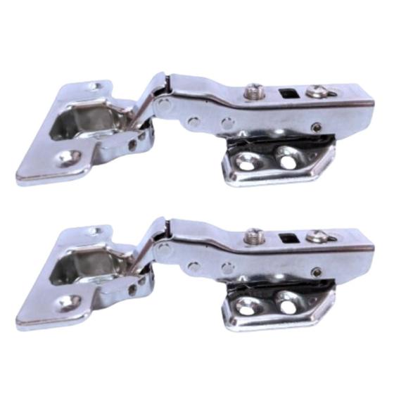 Imagem de Kit 02 Dobradiças Curva Inox Amortecedor Click Armários