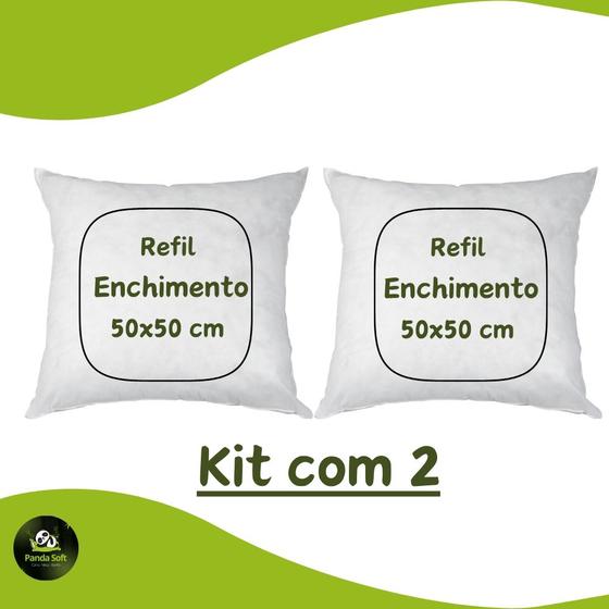 Imagem de kit 02 Enchimento Refil de Silicone Para Almofada 50x50cm