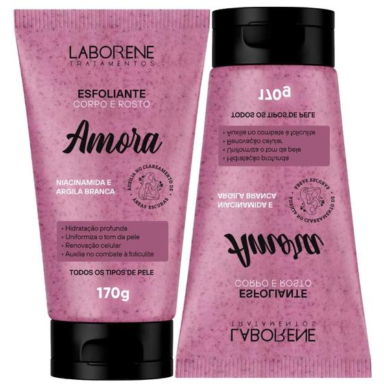 Imagem de Kit 02 Esfoliante Corporal e Facial Amora Laborene 170g