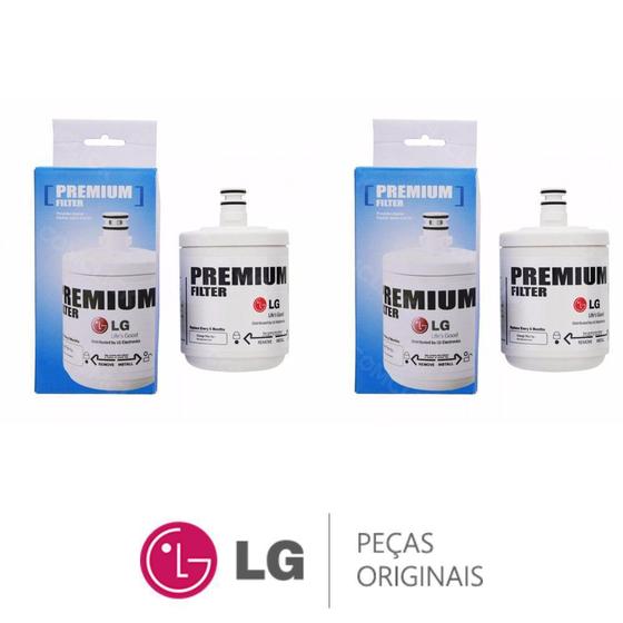 Imagem de Kit 02 Filtros de Água GEN11042F-08 / ADQ72910901 Refrigerador LG GC-L213, GC-L216, GC-P213, GC-P216