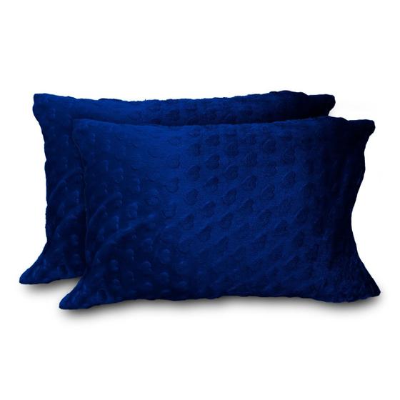 Imagem de Kit 02 Fronhas de Plush Flannel Mantinha Coração Para Travesseiro  Qualidade Premium