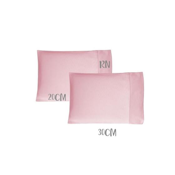 Imagem de Kit 02 Fronhas Mini 20x30cm Bebê Malha 100% Algodão Rosa Arrumadinho Enxovais