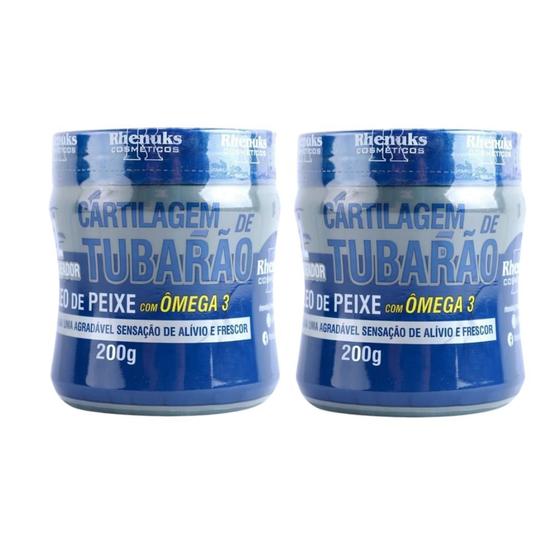 Imagem de Kit 02 Gel Para Massagem Cartilagem de Tubarão Original Rhenuks Com Ômega 3 Alívio Nutrição Muscular Envio Imediato