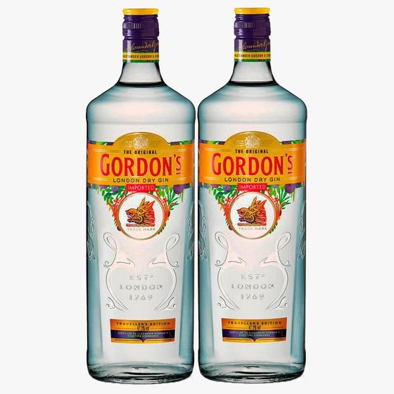 Kit 02 Gordon's London Dry Gin Inglês 750ml Menor preço em Kit 02 Gordon's London Dry Gin Inglês 750ml