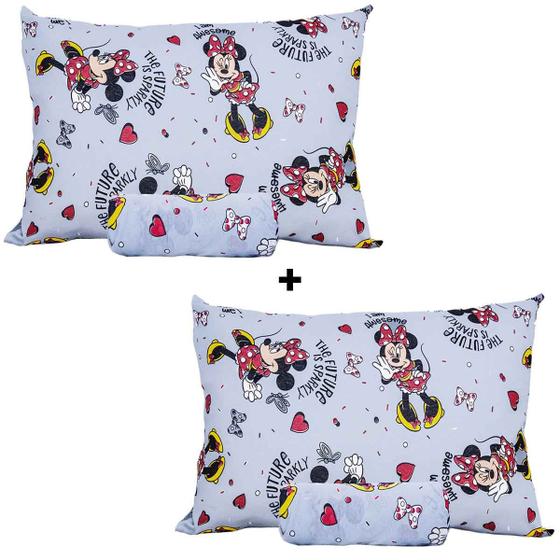 Imagem de Kit 02 Jogo de Cama Solteiro Infantil Disney Simples 2 Peças Mickey Mouse Malha Portallar