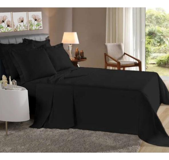 Imagem de KIT 02 Jogo Lençol Roupa Cama Casal Queen 4 Peças Liso DECORACAO QUARTO