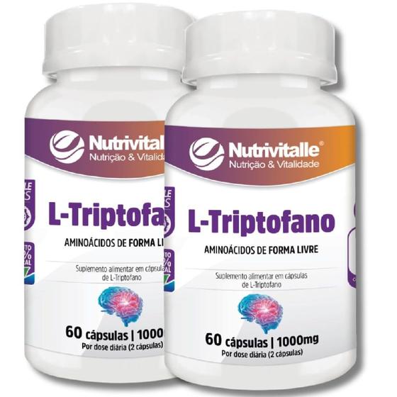 Imagem de Kit 02 l-triptofano 1000mg 60caps nutrivitalle