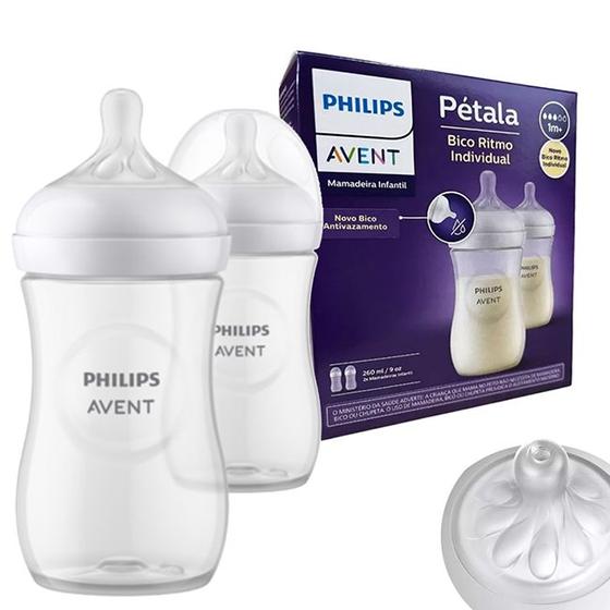 Imagem de Kit 02 Mamadeiras Pétala 3.0 260ml Com Bico N3 - Philips Avent