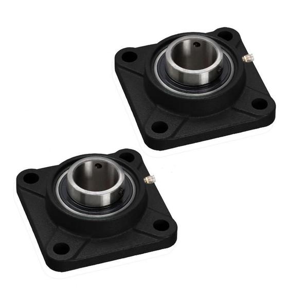 Imagem de Kit 02 Mancal Quadrado Com Rolamento 20Mm - Ucf204 F204