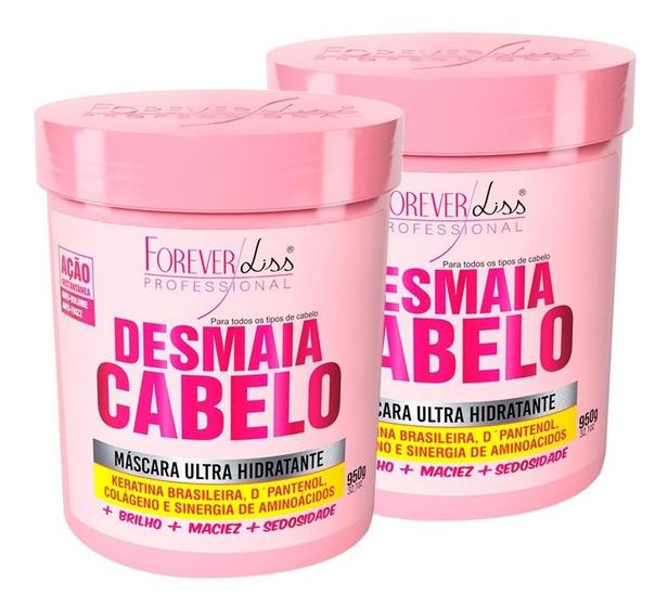 Imagem de Kit 02 Máscara Desmaia Cabelo Forever Liss - 950g