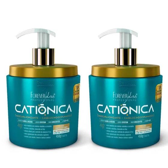 Imagem de Kit 02 Mascaras Capilar Catiônica 450G Forever Liss 