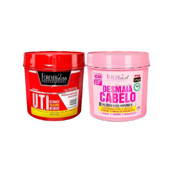 Imagem de Kit 02 Mascaras Desmaia Cabelo e UTI Forever Liss