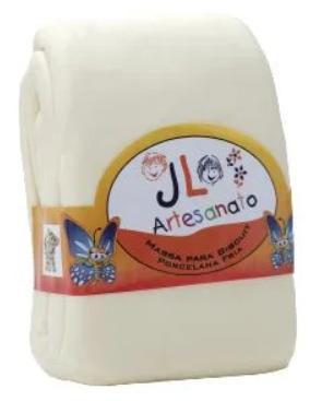 Imagem de kit 02 Massas de Biscuit JL Artesanato Colorida ou Branca 90g