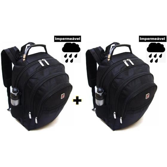 Imagem de Kit 02 Mochila Escolar Bolsa Resistente Masculino Feminino